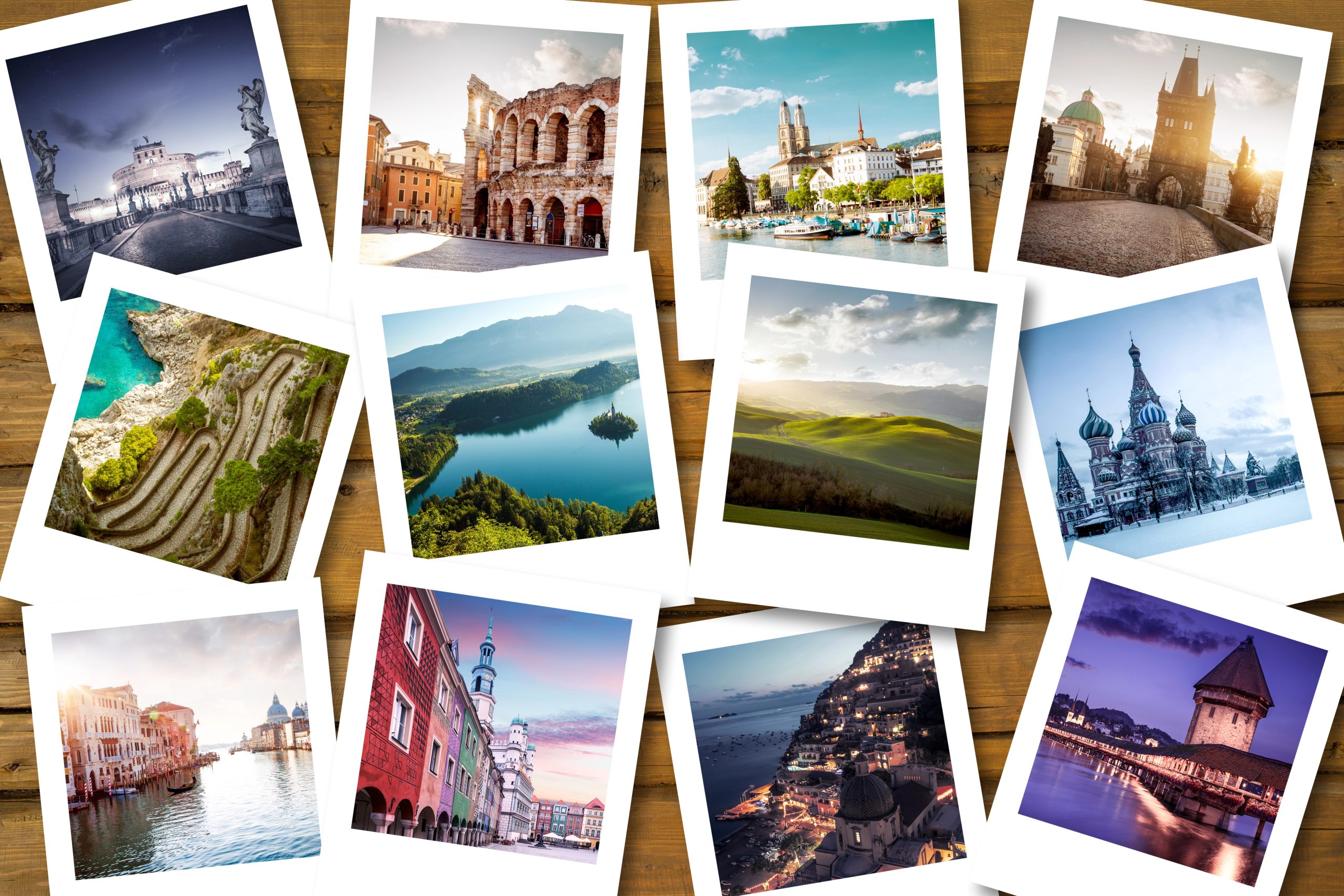 Travel destination ideas. Pictures for a small collage.